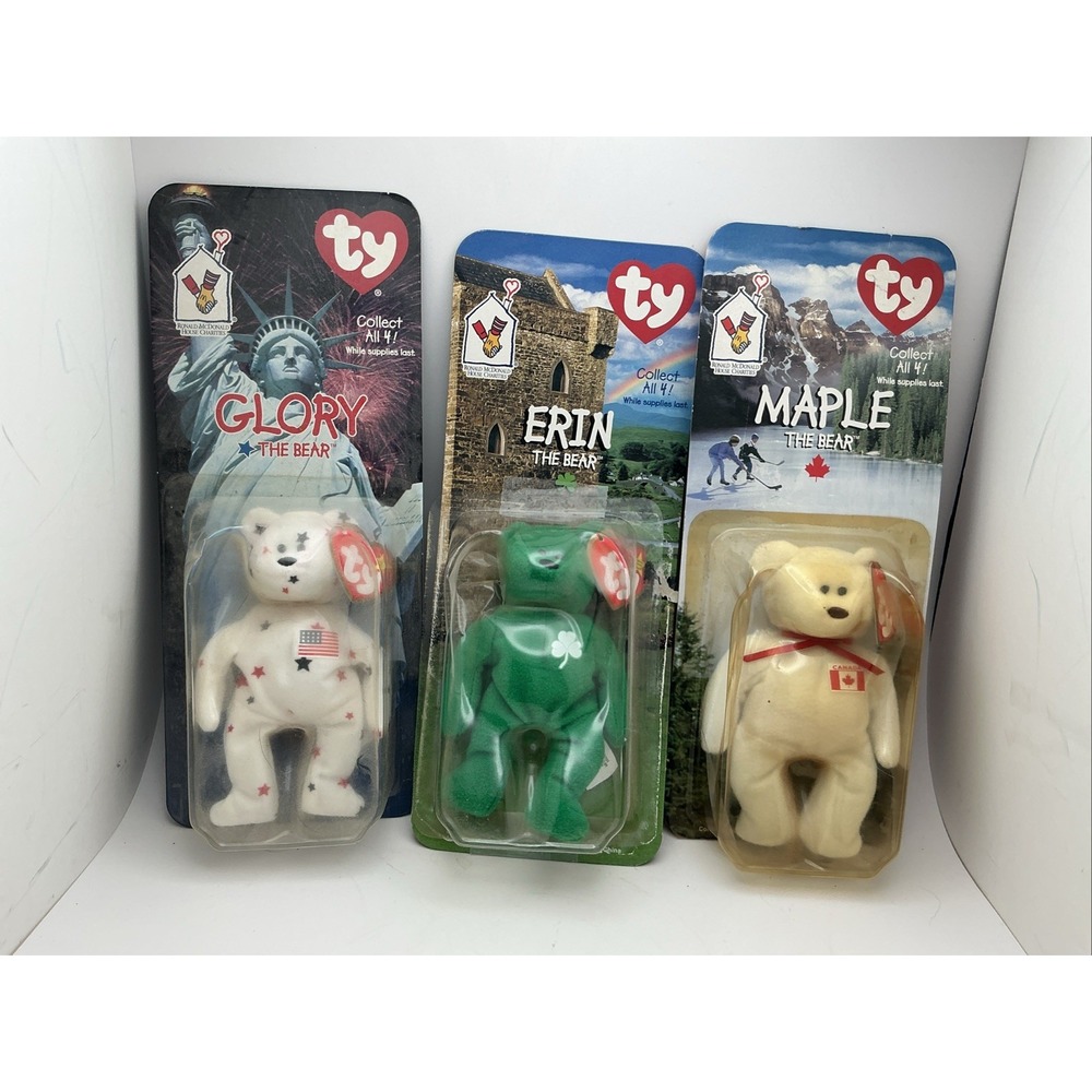 Ty Beanie Babies International Bears - Set of 3‎ McDonald's 1999 New